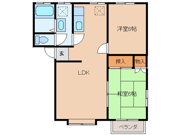 レジデンスサトウⅡ（大橋）の物件間取画像